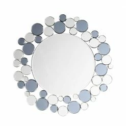 Bestes Angebot ? Designer Glasspiegel In Grau & Silber - Martinez ? -Baixon Shop designer glasspiegel in grau silber in runder form 80cm martinez 01