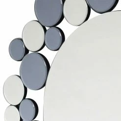 Bestes Angebot ? Designer Glasspiegel In Grau & Silber - Martinez ? -Baixon Shop designer glasspiegel in grau silber in runder form 80cm martinez 02