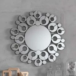 Baixon Shop -Baixon Shop extravaganter design haengespiegel retro in rund 90x90x2 cm cretasa 01