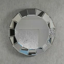Baixon Shop -Baixon Shop facettenschliff flurspiegel elegant in rund 80x80x5 cm lagonn 01