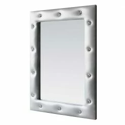 Schlussverkauf ❤️ Spiegel In Silber - Kunstleder Look Mit Glitzersteinen - Serrat ?