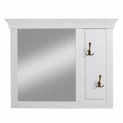Baixon Shop -Baixon Shop weisser wandspiegel mit kleiderhaken landhausstil 107x85x7 satumare 01
