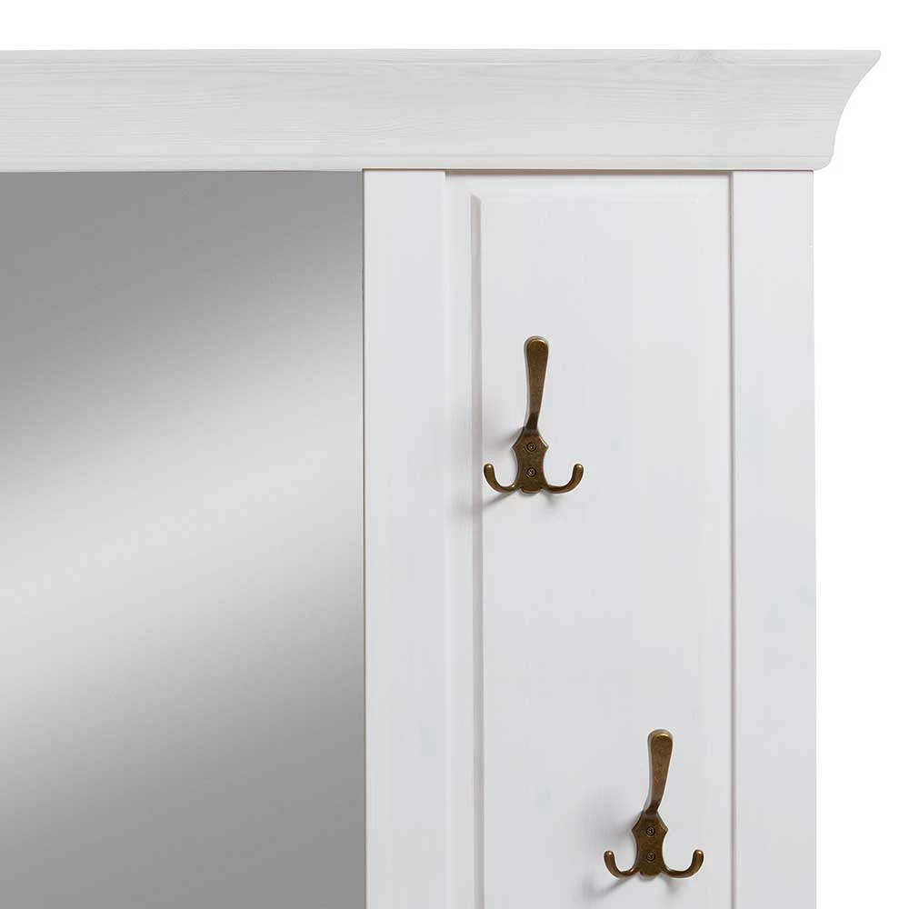 Neu ? Weißer Wandspiegel Mit Kleiderhaken - Satumare ? 3 Neu ? Weißer Wandspiegel Mit Kleiderhaken - Satumare ? – Bild 3