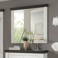 Großhandel ? Zweifarbiger Wandspiegel In Weiß & Wenge - Yneseca ?